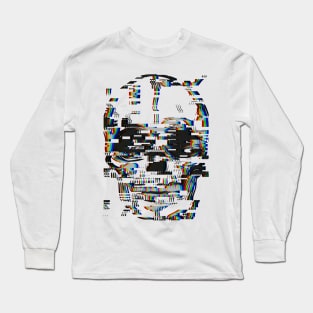 Graphic skull with glitch effect Long Sleeve T-Shirt